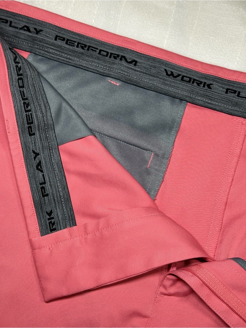 Roundtree & Yorke Men's Performance Shorts in Rose - Picture 5 of 8